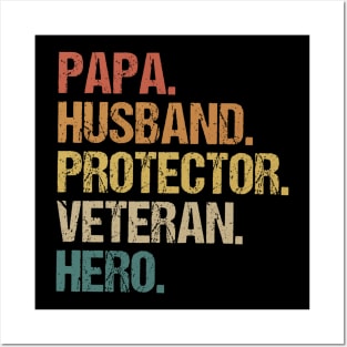 Papa Husband  Protector Veteran Hero Posters and Art